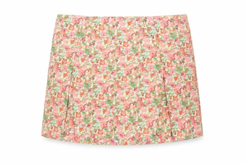Topshop Womens Multicoloured Floral Polyester Mini Skirt Size 6 Zip