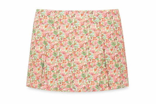 Topshop Womens Multicoloured Floral Polyester Mini Skirt Size 6 Zip