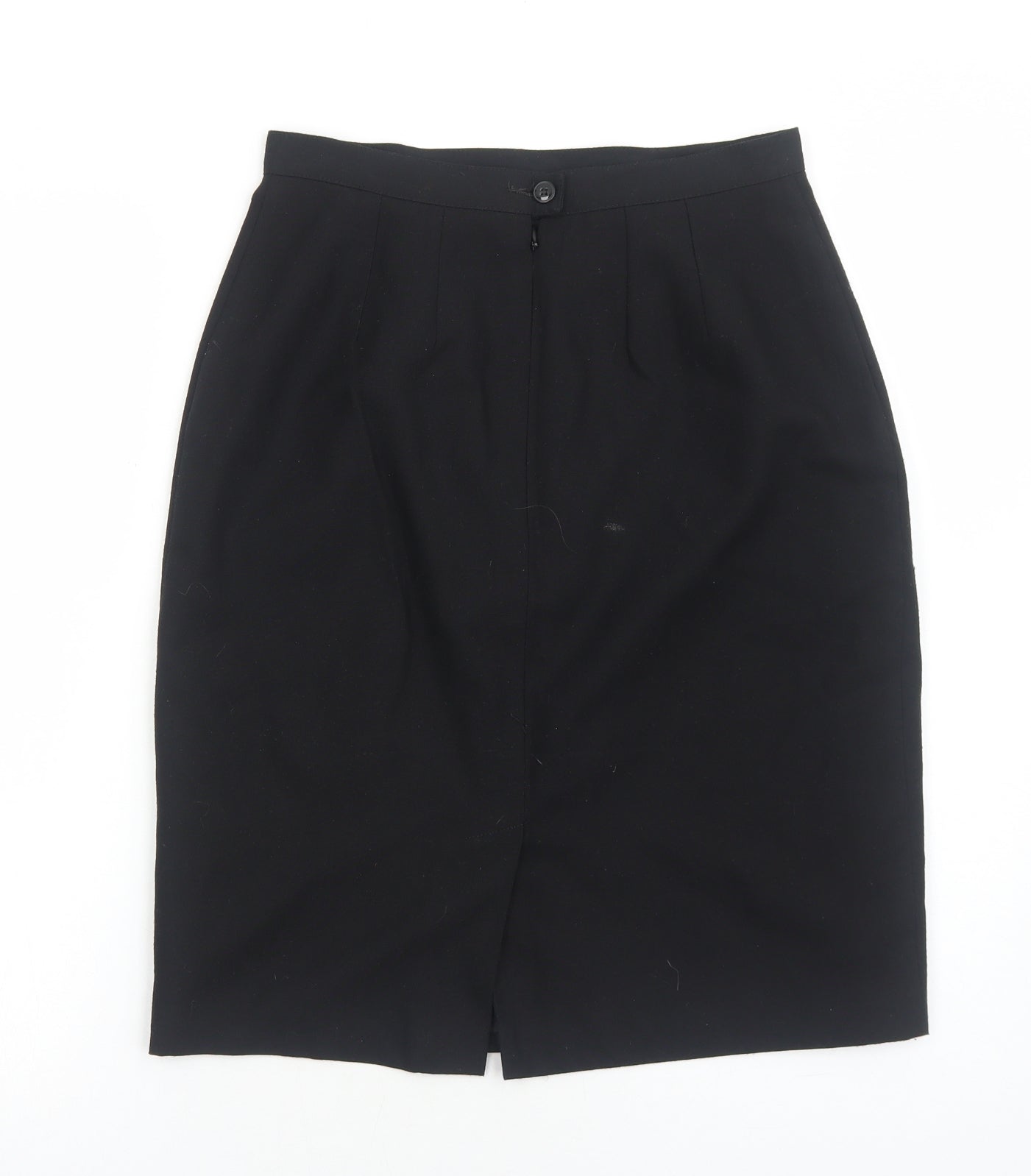 Marks and Spencer Womens Black Viscose Straight & Pencil Skirt Size 12 Zip