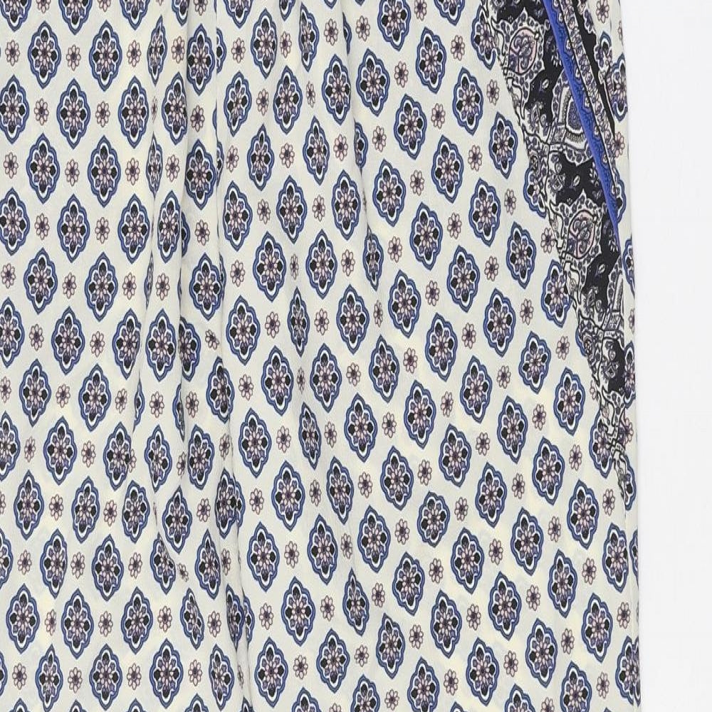 Individual Womens Beige Paisley Polyester Trousers Size 10 Regular