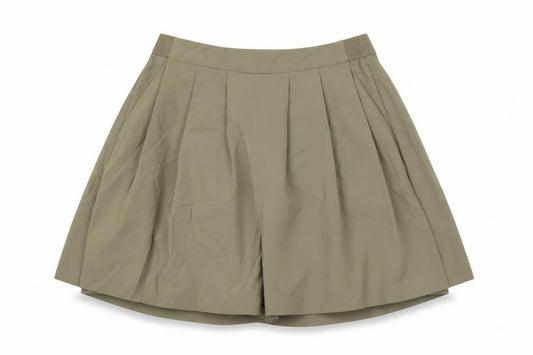 Preworn Womens Green Paisley Polyester Pleated Skort Size XS