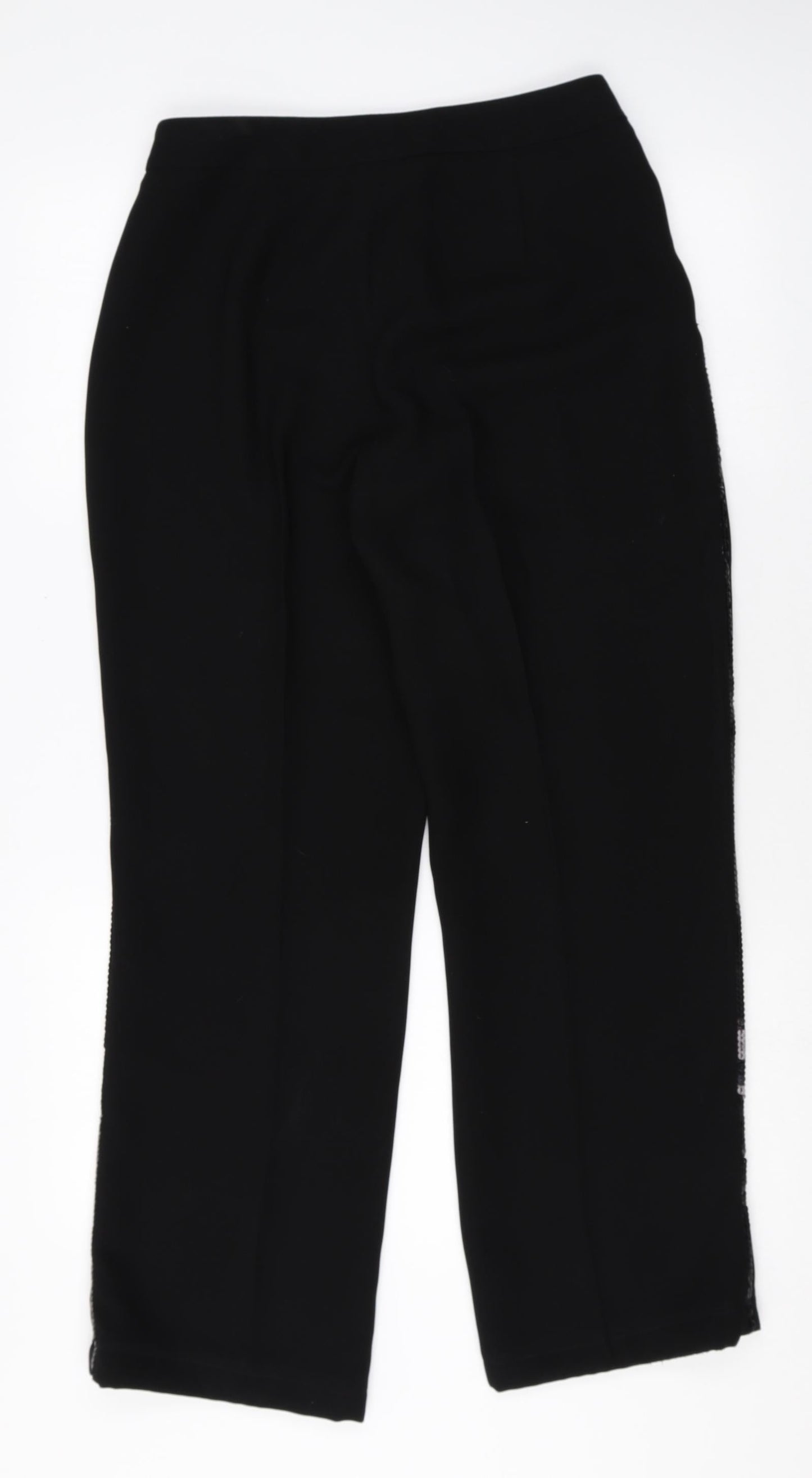 Dorothy Perkins Womens Black Polyester Dress Pants Trousers Size 12 Regular Zip