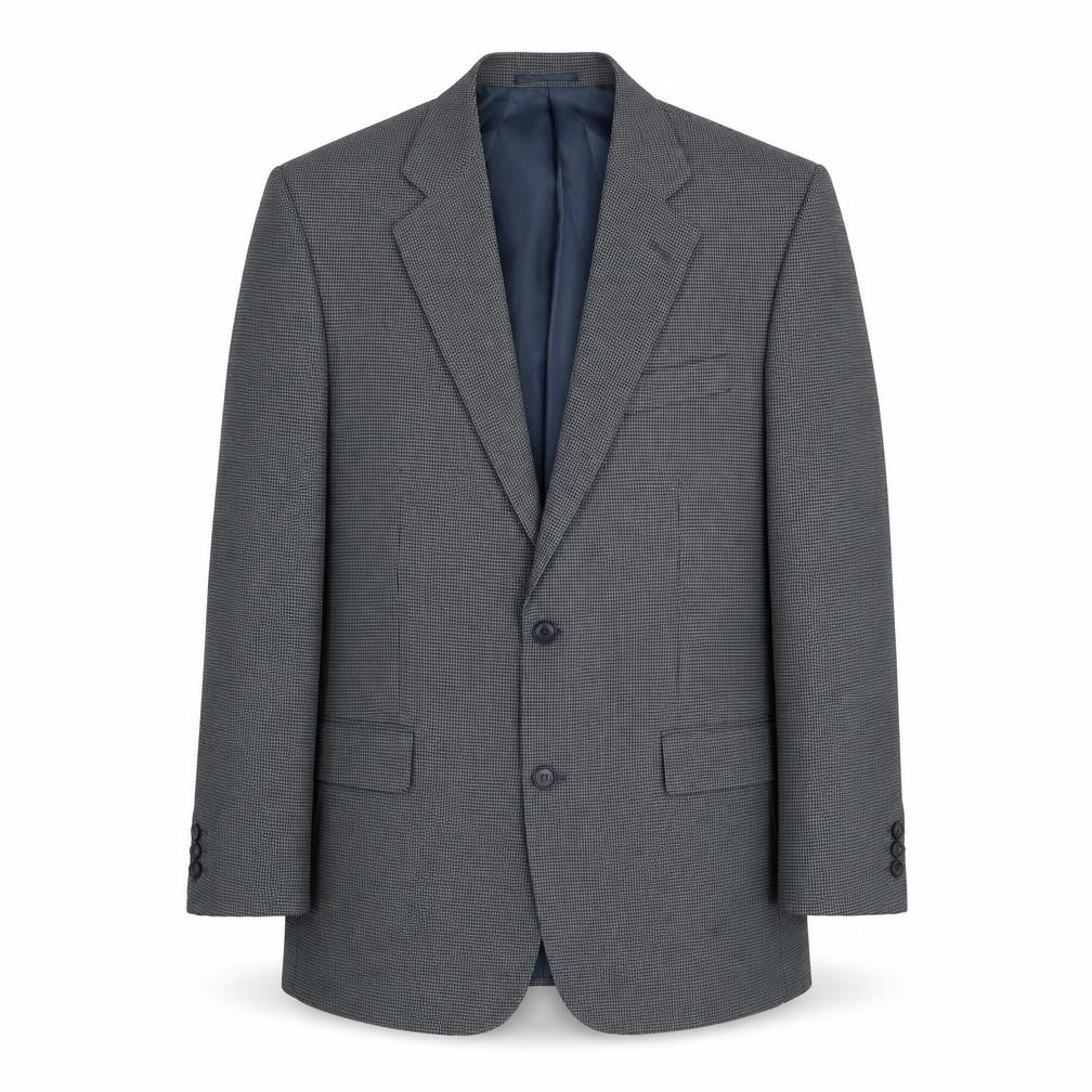 Simon Taylor Mens Grey Geometric Polyester Jacket Suit Jacket Size 42 Regular