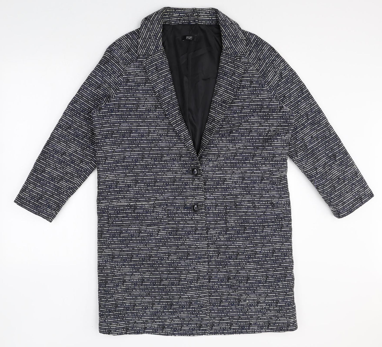 F&F Womens Grey Cotton Jacket Blazer Size 12