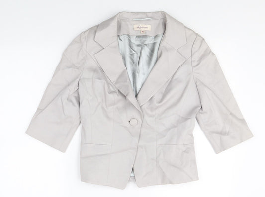 Bravissimo Womens Grey Cotton Jacket Blazer Size 8