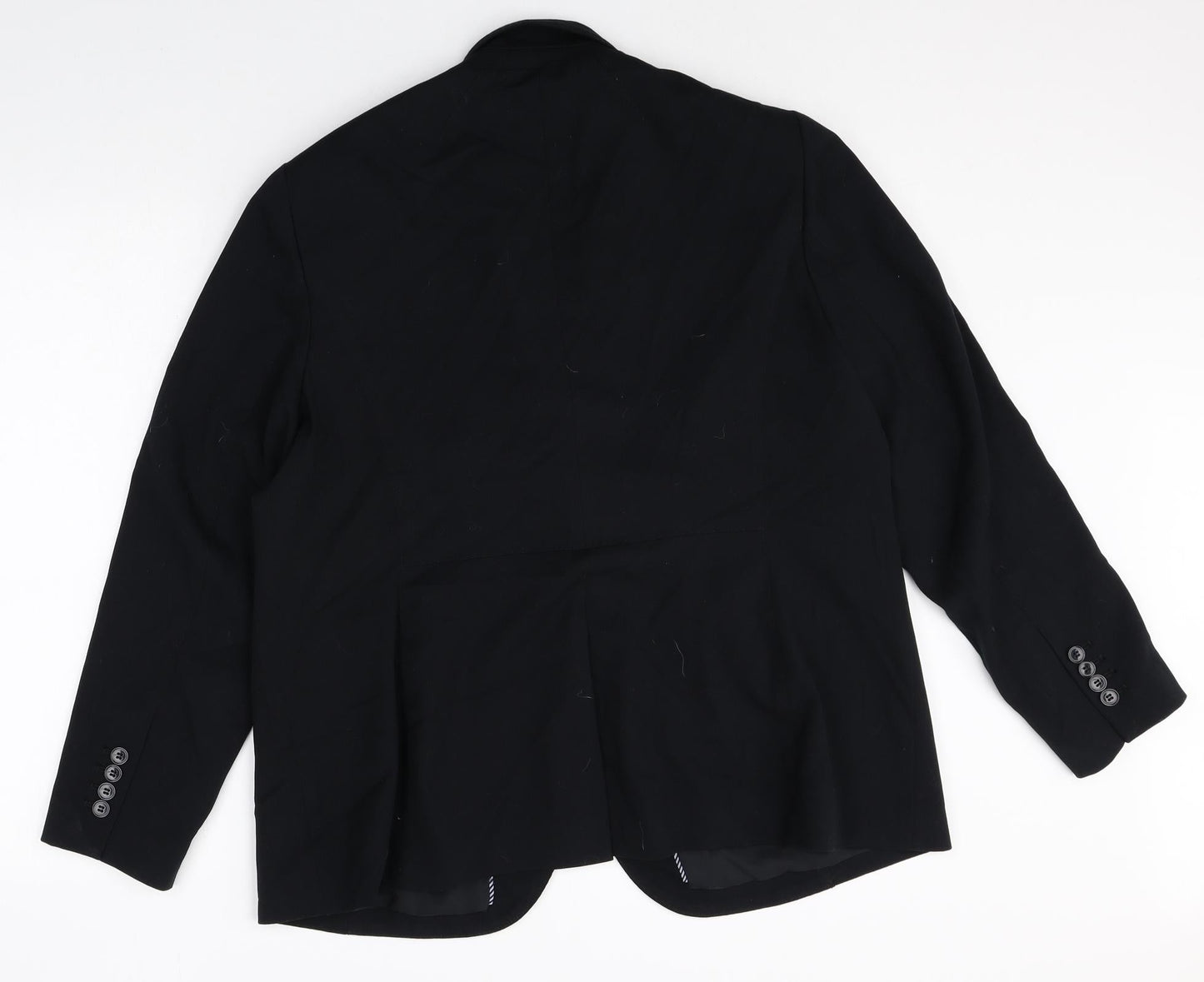 Preworn Womens Black Polyester Jacket Blazer Size 10