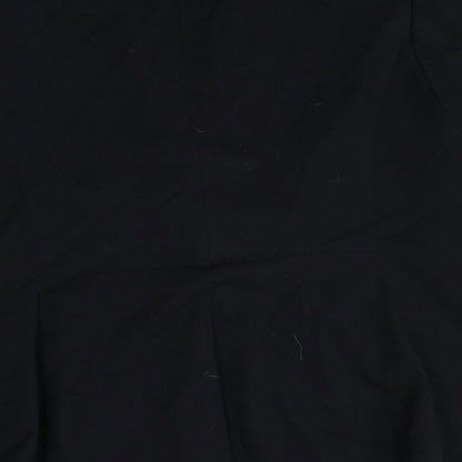Preworn Womens Black Polyester Jacket Blazer Size 10