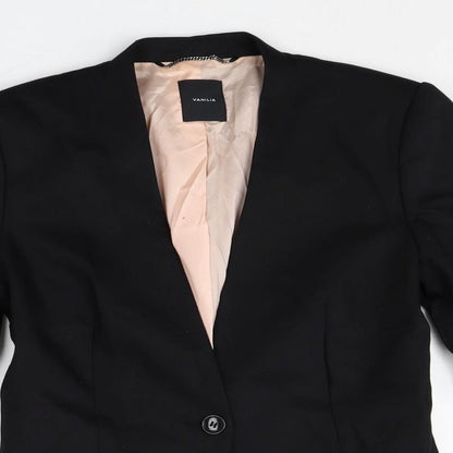 Vanilia Womens Black Acetate Jacket Blazer Size 8
