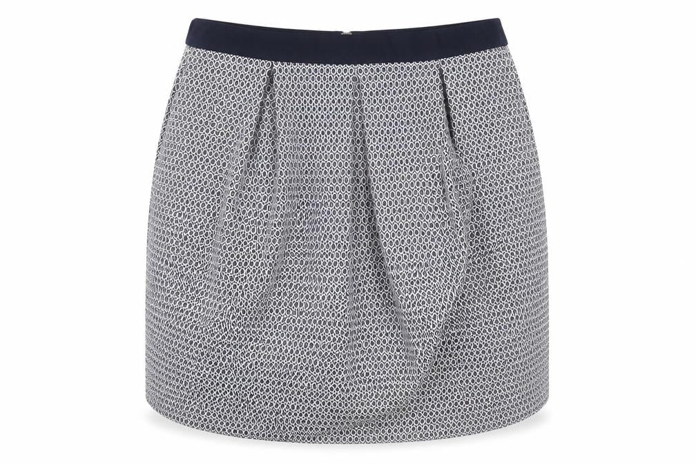RESERVED Womens Black Geometric Polyester Tulip Skirt Size 14 Zip