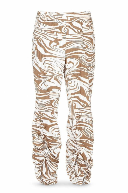 SHEIN Womens Brown Animal Print Polyester Trousers Size XS Regular - Ruched