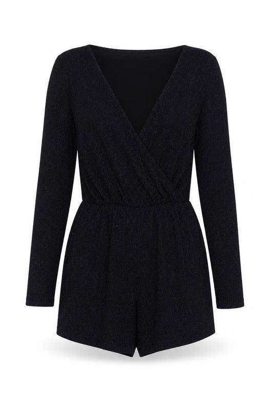 Oh My Love Womens Black Nylon Playsuit One-Piece Size S Pullover