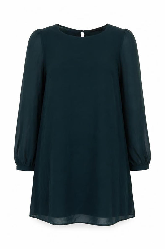 Atmosphere Womens Green Polyester A-Line Size 10 Boat Neck Button