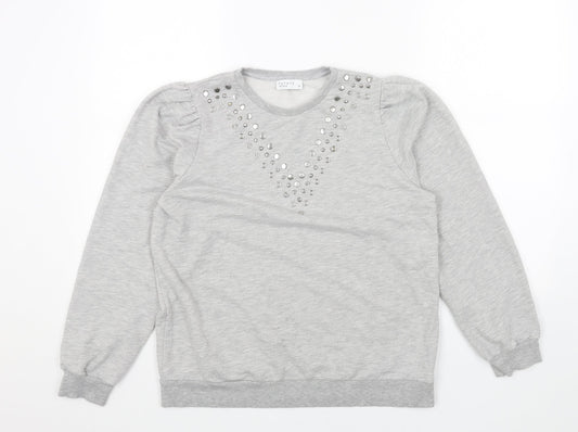Papaya Womens Grey Cotton Pullover Sweatshirt Size 12 Pullover