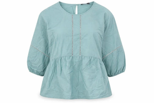 Marks and Spencer Womens Blue Viscose Basic Blouse Size 16 Boat Neck