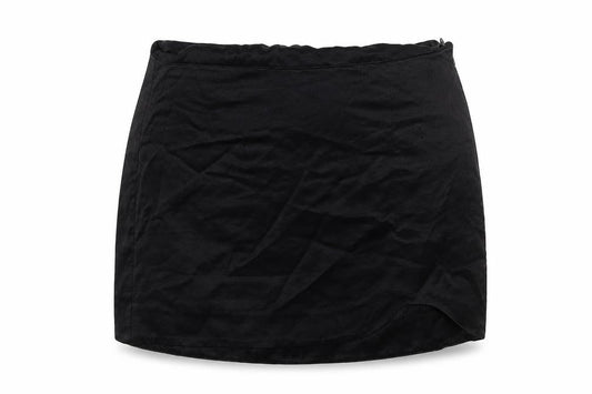 Pull&Bear Womens Black Polyester Mini Skirt Size S Zip