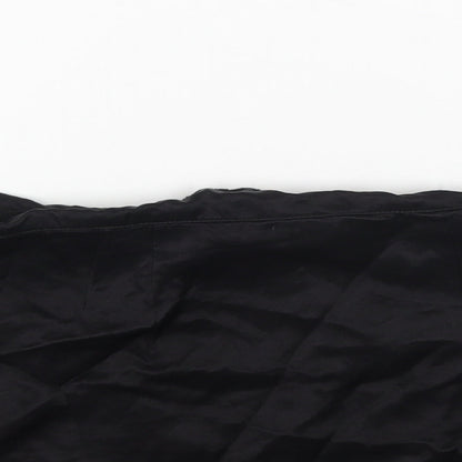 Pull&Bear Womens Black Polyester Mini Skirt Size S Zip