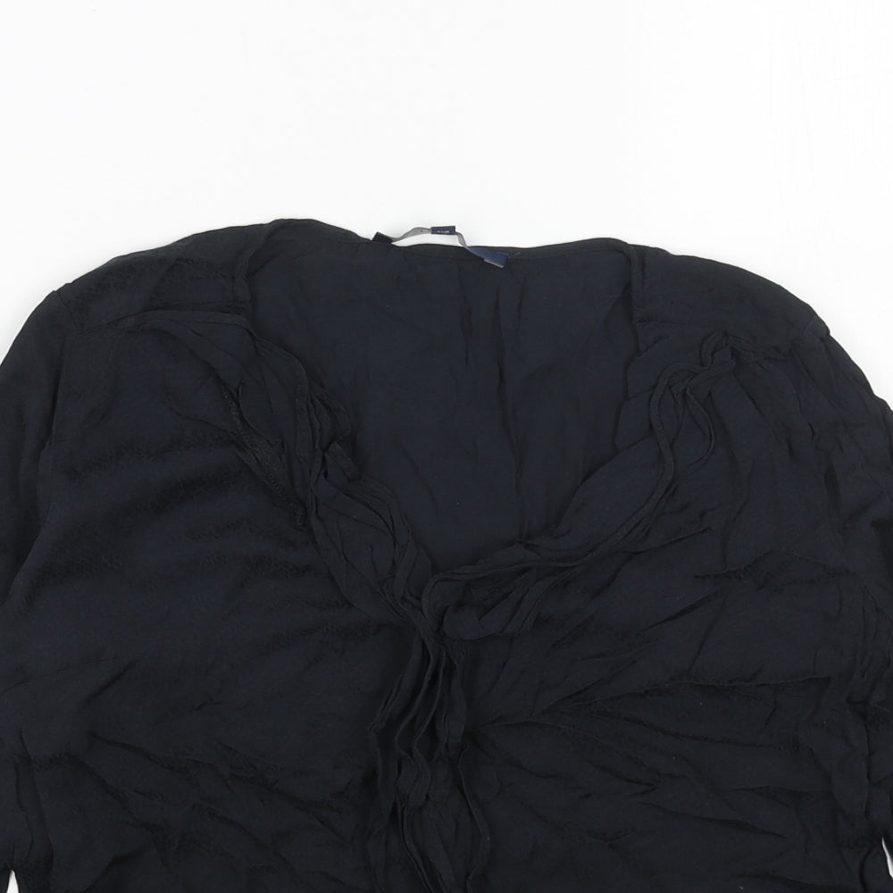 NEXT Womens Blue Viscose Basic Blouse Size 6 V-Neck
