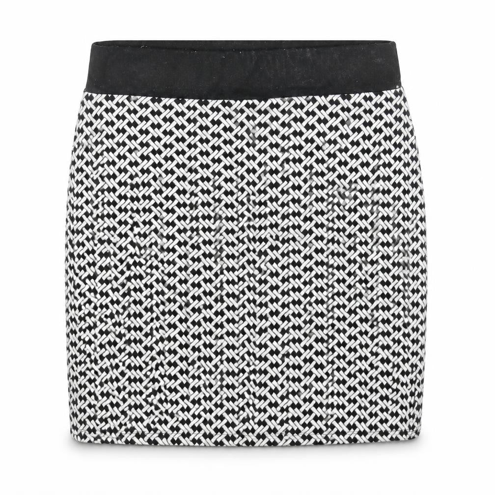 River Island Womens White Geometric Cotton Straight & Pencil Skirt Size 10
