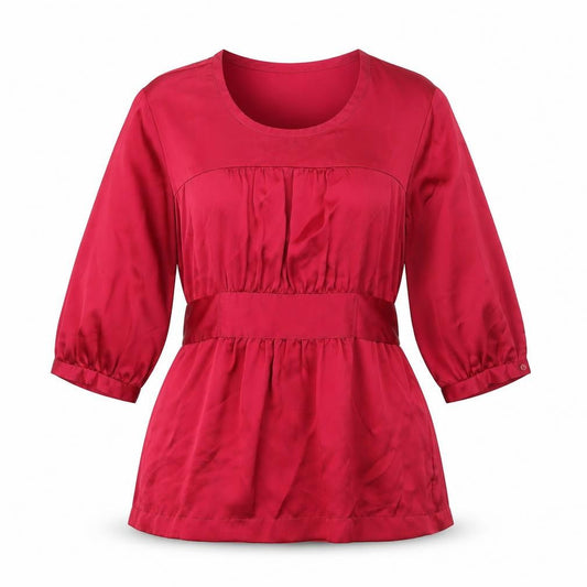 Zara Womens Pink Polyester Tunic Blouse Size M Scoop Neck