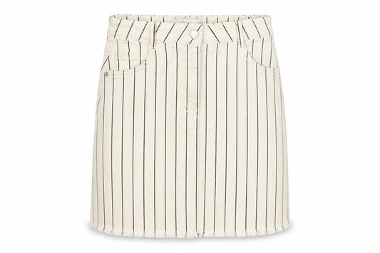 Next Womens Beige Striped Cotton Straight & Pencil Skirt Size 8 Zip