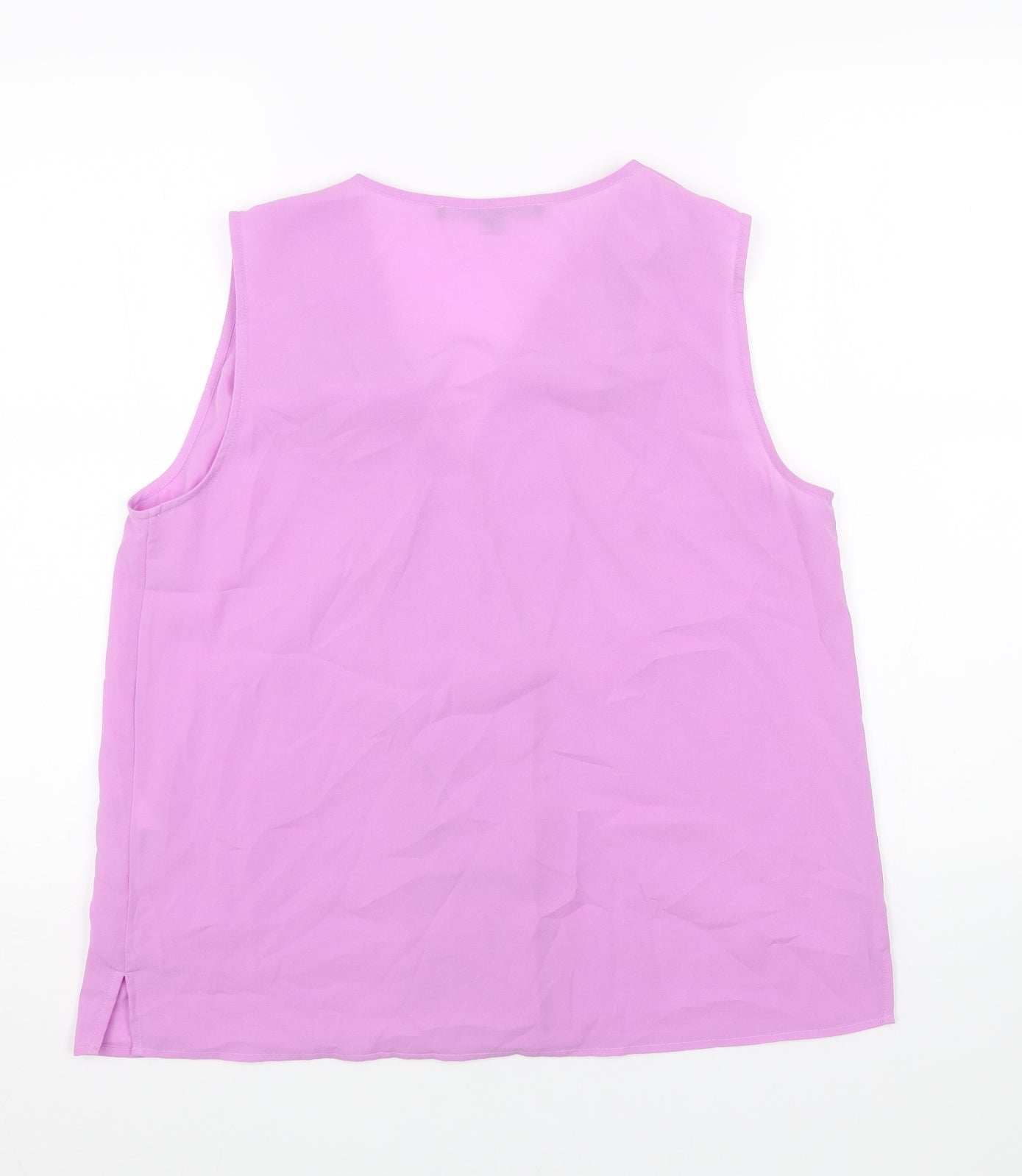 French Connection Womens Purple Polyester Basic Blouse Size L V-Neck