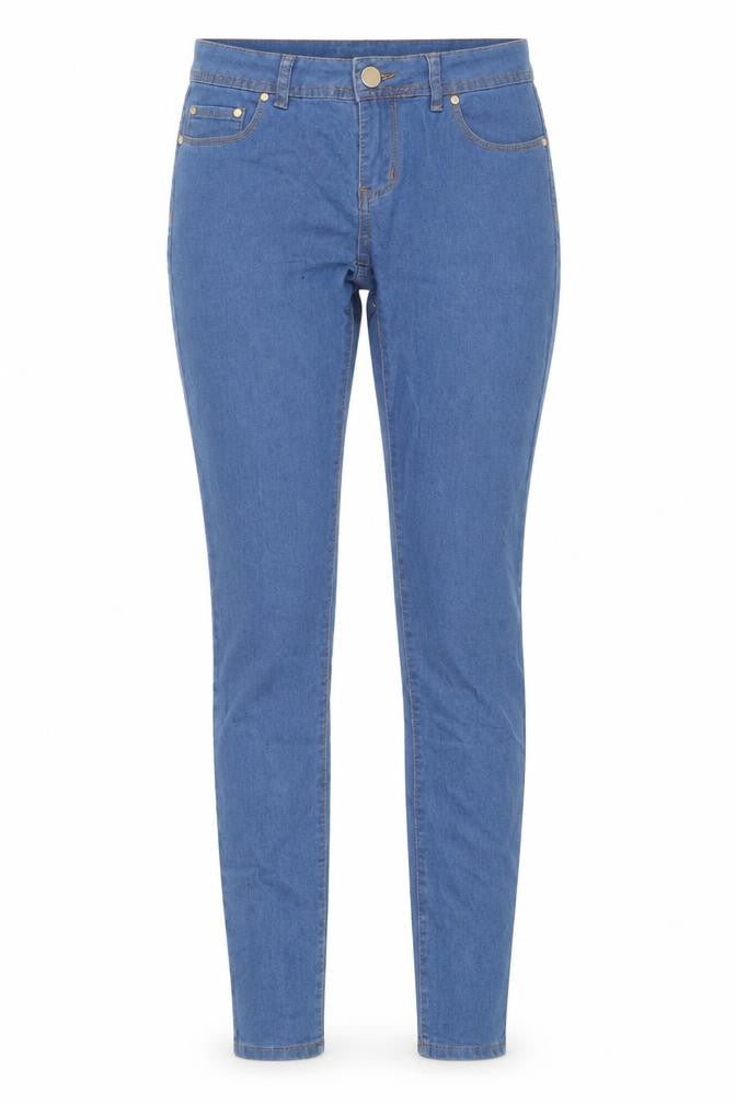 Denim & Co. Womens Blue Cotton Skinny Jeans Size 12 L34 in Regular Button