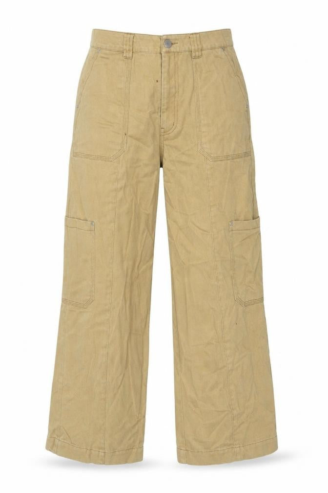 Preworn Womens Beige Cotton Straight Jeans Size 30 in L24 in Regular Button