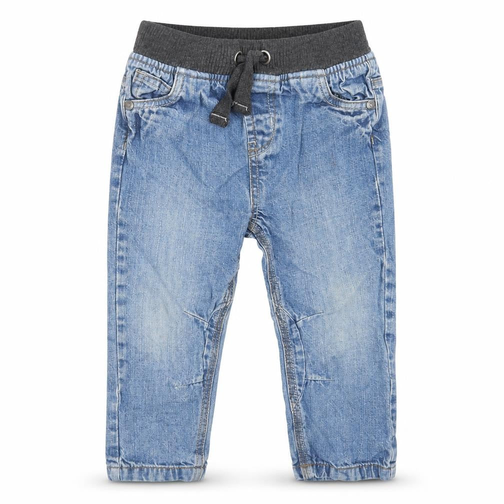 TU Boys Blue Cotton Tapered Jeans Size 2XS Regular Drawstring