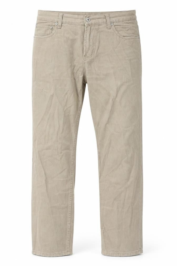 Easy Mens Beige Cotton Straight Jeans Size 32 in Regular Zip
