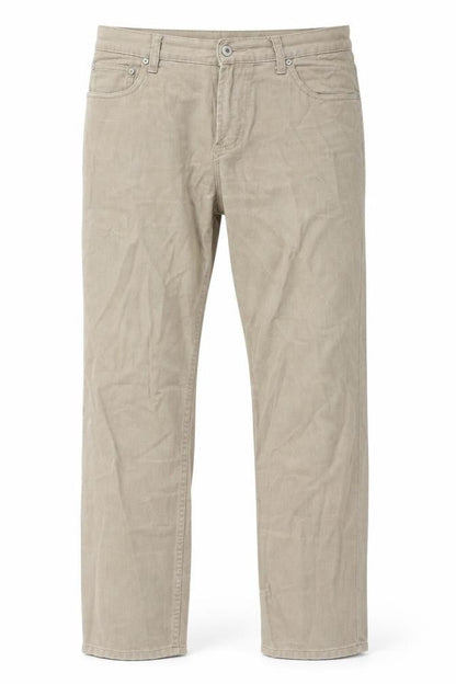 Easy Mens Beige Cotton Straight Jeans Size 32 in Regular Zip