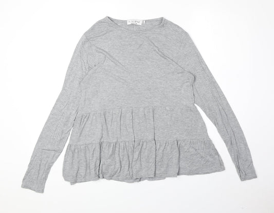 In the Style Womens Grey Viscose Basic T-Shirt Size 12 Round Neck