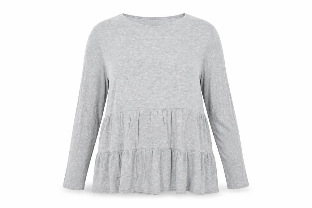 In the Style Womens Grey Viscose Basic T-Shirt Size 12 Round Neck