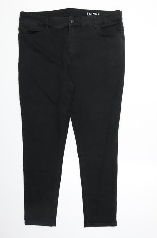 Preworn Womens Black Polyester Skinny Jeans Size 37 in Regular Zip