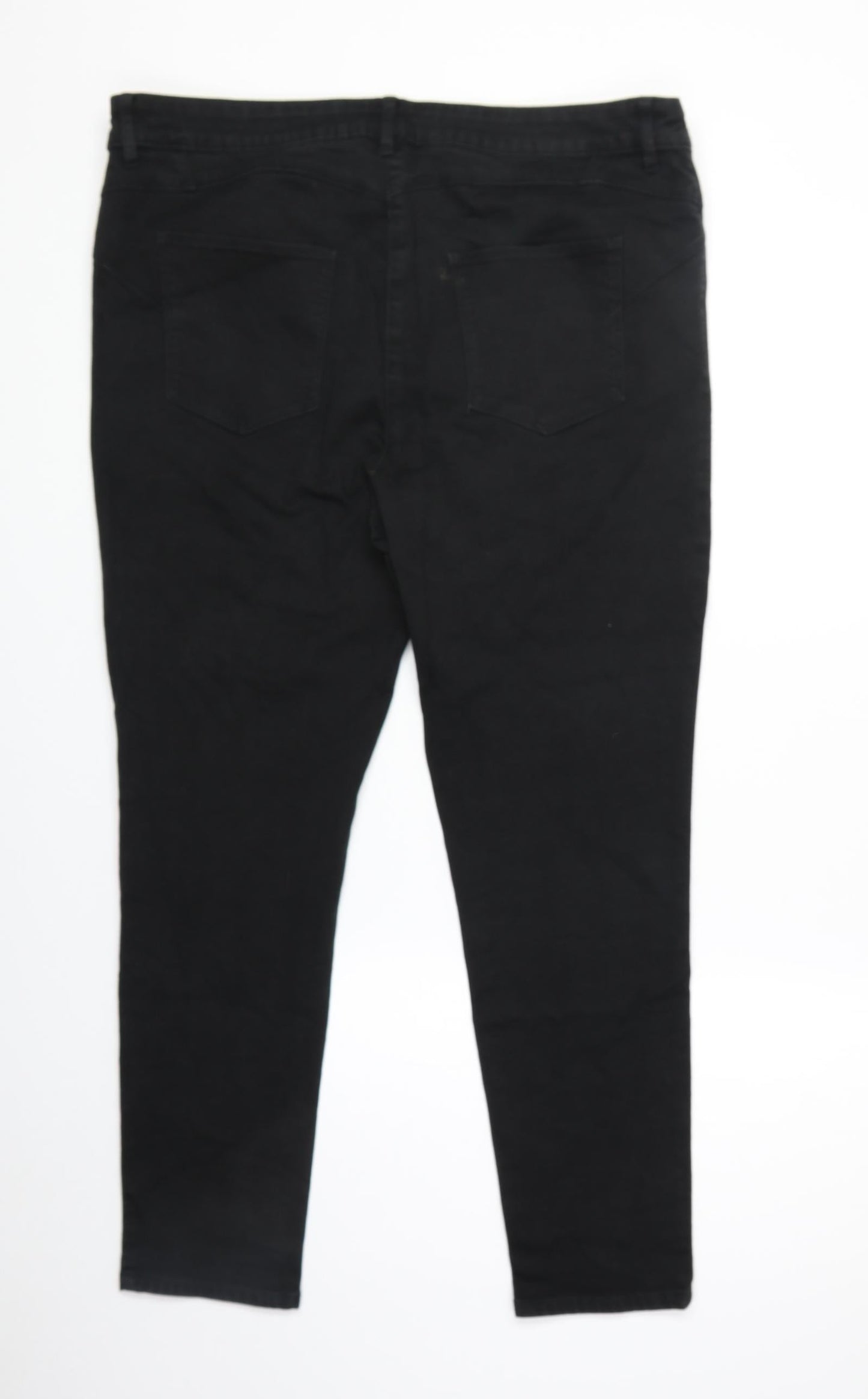 Preworn Womens Black Polyester Skinny Jeans Size 37 in Regular Zip