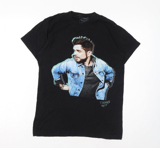Thomas Gear Womens Black Cotton Basic T-Shirt Size S Round Neck - Thomas Rhett