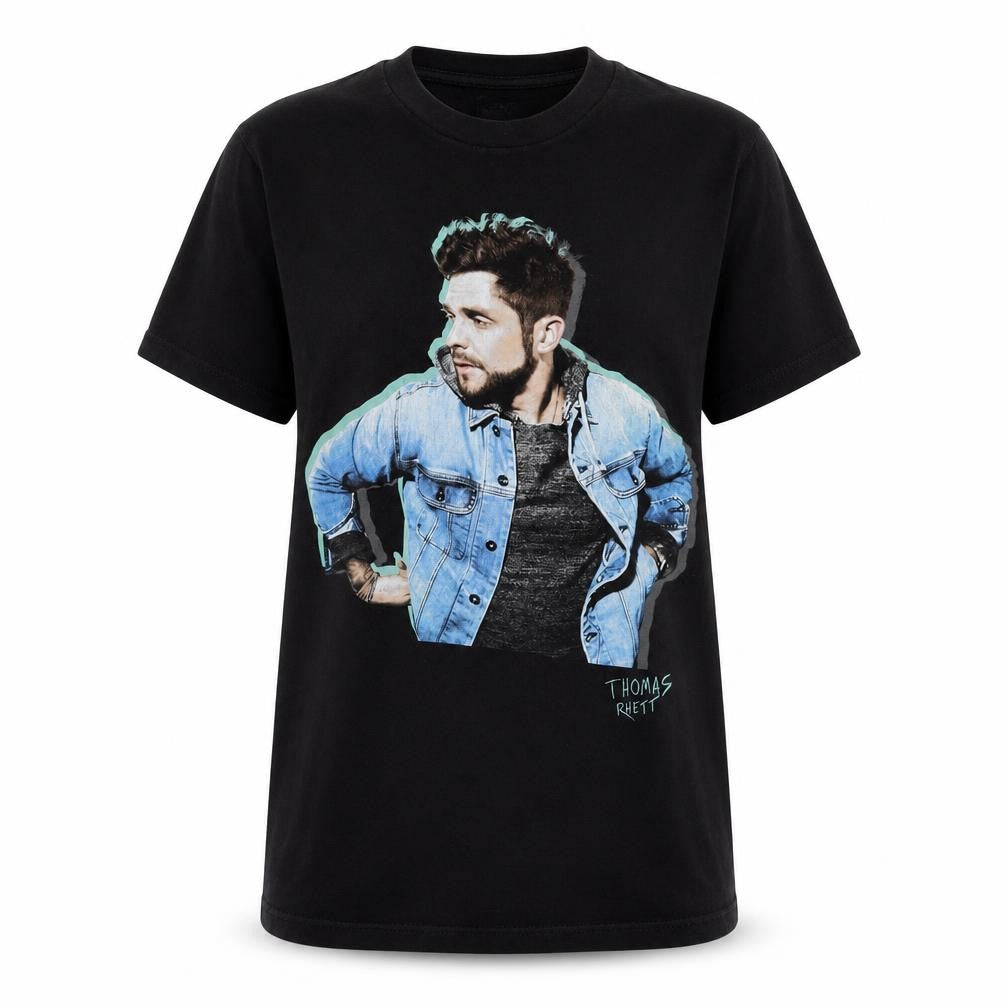 Thomas Gear Womens Black Cotton Basic T-Shirt Size S Round Neck - Thomas Rhett