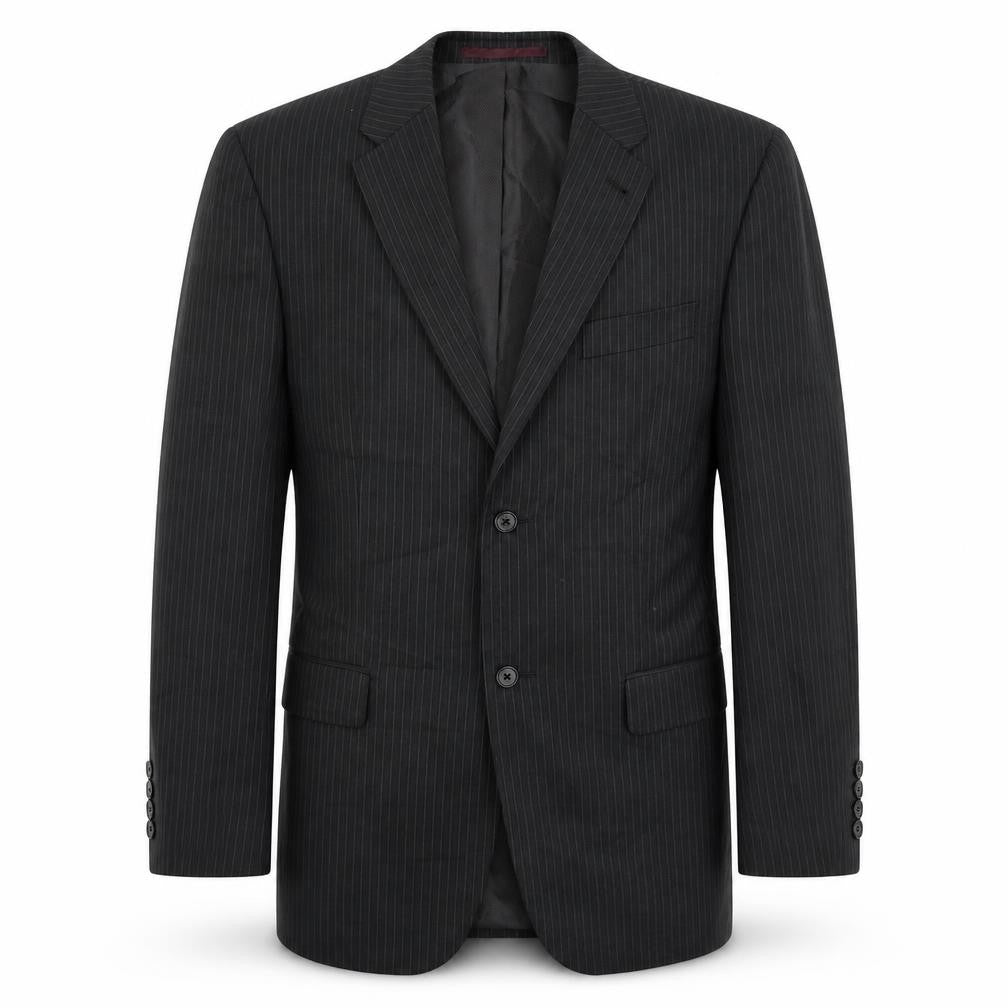 NEXT Mens Black Striped Polyester Jacket Suit Jacket Size 40 Regular