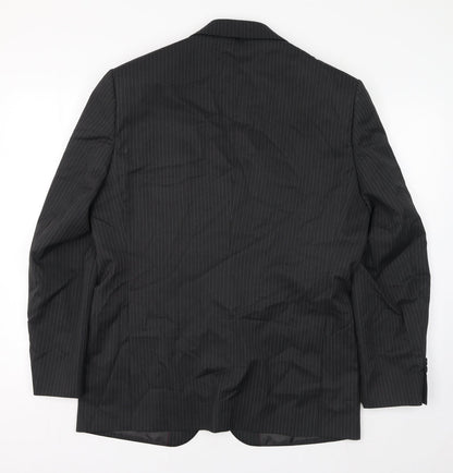 Next Mens Black Striped Polyester Jacket Suit Jacket Size 40 Regular