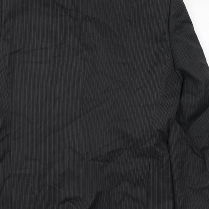 Next Mens Black Striped Polyester Jacket Suit Jacket Size 40 Regular