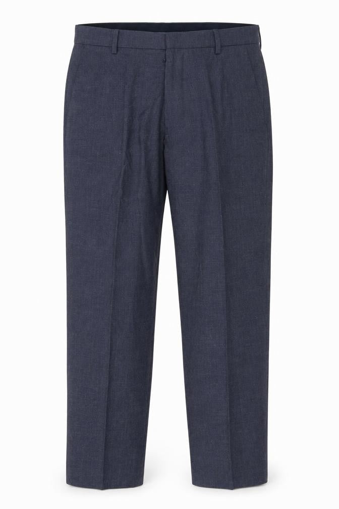 Marks & Spencer Mens Blue Polyester Dress Pants Trousers Size 32 in Regular Hook & Eye