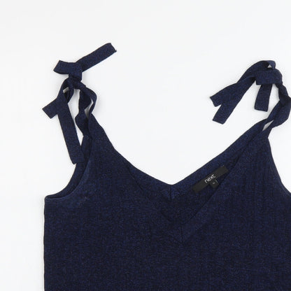 Next Womens Blue Cotton Basic Tank Size 12 V-Neck