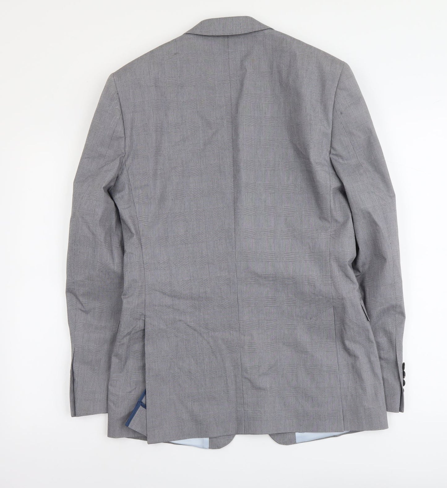 French Connection Mens Grey Plaid Polyester Jacket Suit Jacket Size M Regular