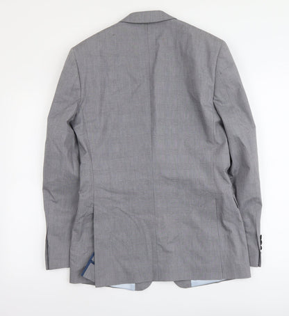 French Connection Mens Grey Plaid Polyester Jacket Suit Jacket Size M Regular