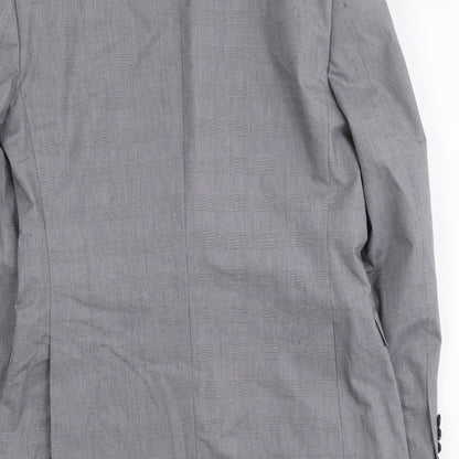 French Connection Mens Grey Plaid Polyester Jacket Suit Jacket Size M Regular