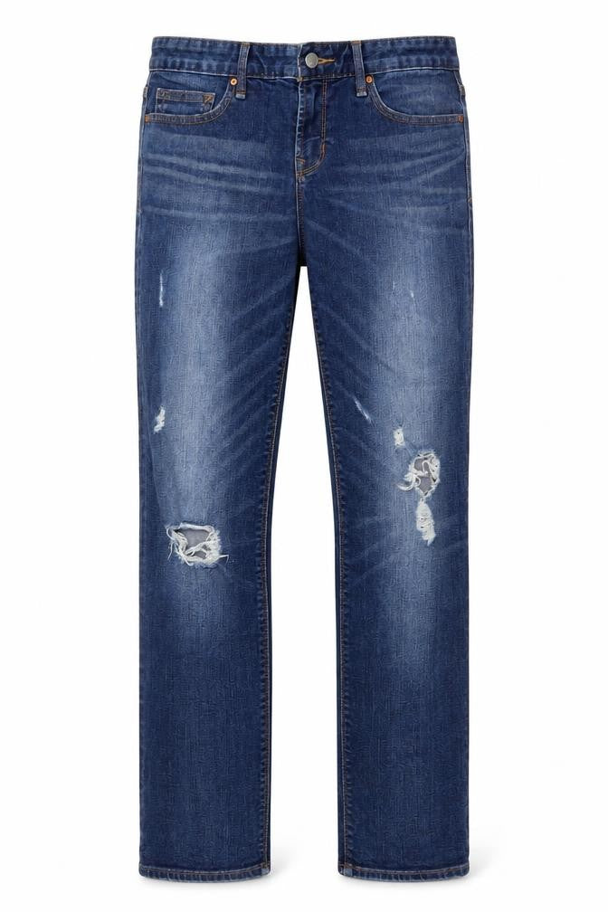 Gap Womens Blue Cotton Straight Jeans Size 28 in L31 in Regular Button