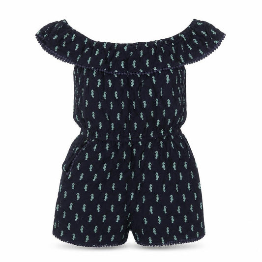 Oasis Womens Blue Geometric Viscose Playsuit One-Piece Size M Pullover - Sea Horse