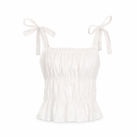 Boohoo Womens White Cotton Cropped Tank Size 10 Square Neck