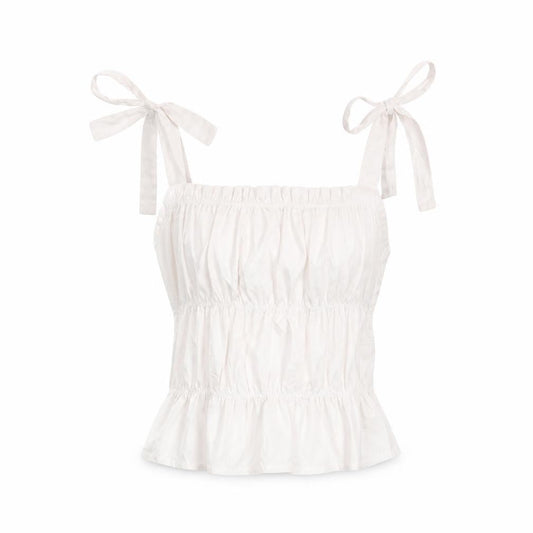 Boohoo Womens White Cotton Cropped Tank Size 10 Square Neck
