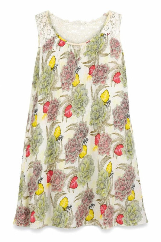 Next Womens White Floral Viscose Trapeze & Swing Size 14 Round Neck Pullover