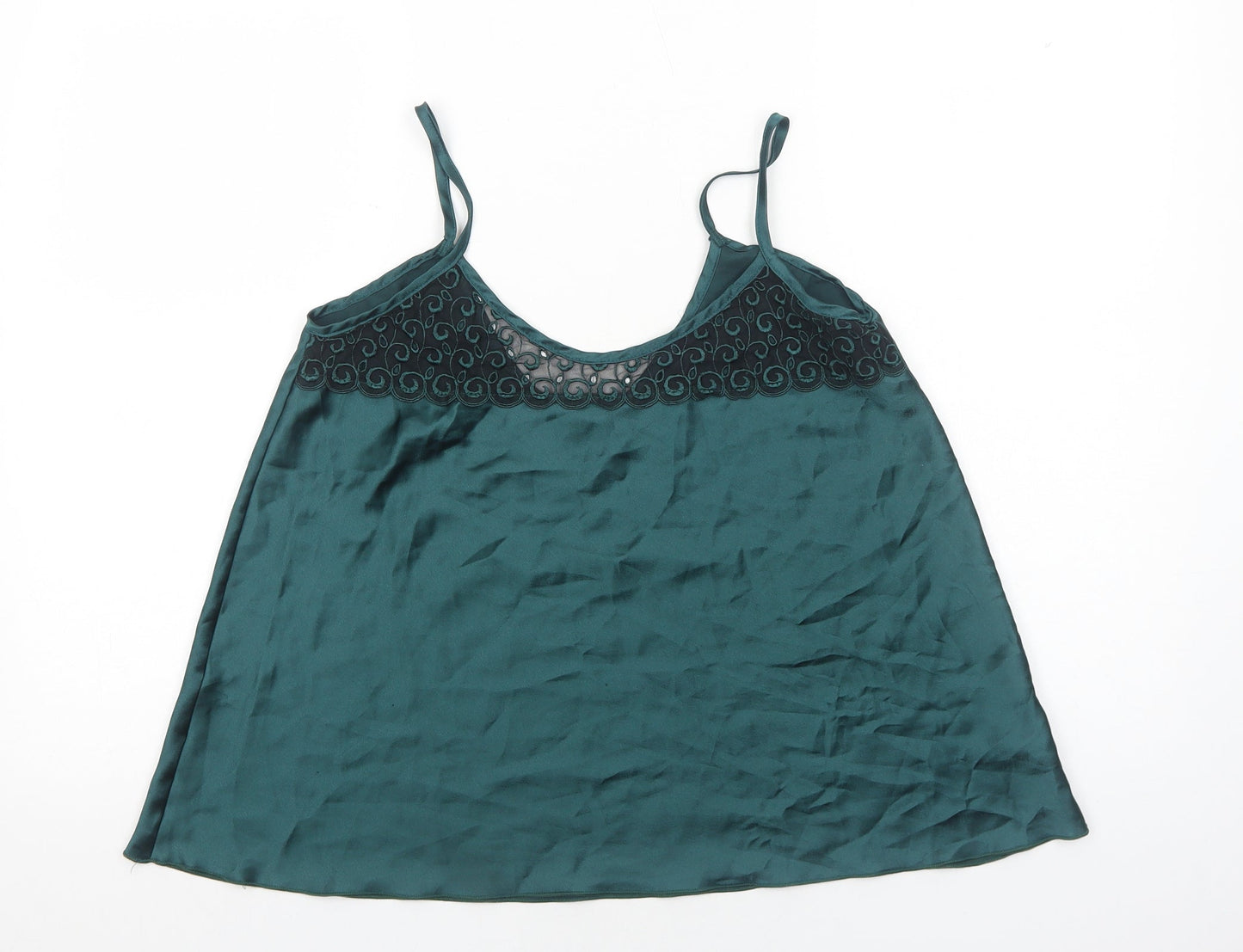 Preworn Womens Green Polyester Camisole Tank Size M Scoop Neck